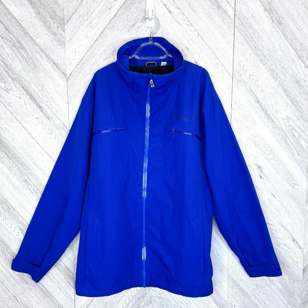 Marmot Interchange Jacket Shell Mens XXL 2XL Blue Nylon Waterproof Snowskirt